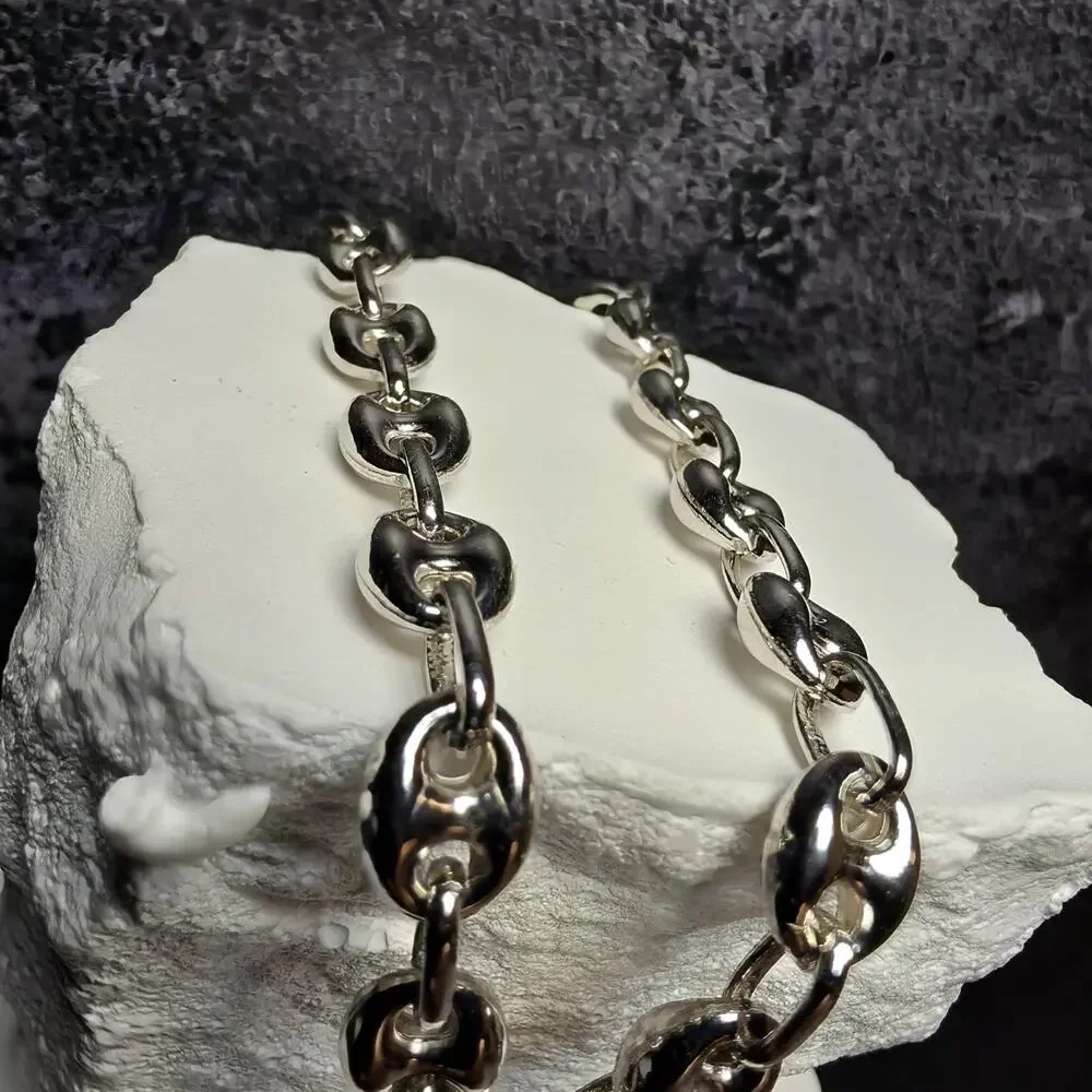 925 Sterling Silver 6.2mm Puffed Mariner Bracelet - 8 Inch, 8g